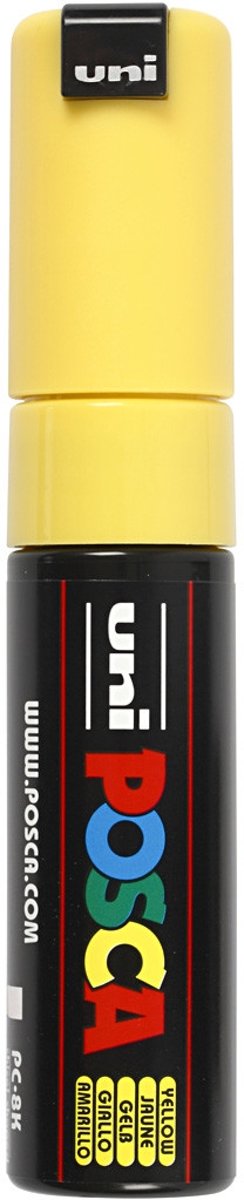 Uni Posca Marker, lijndikte: 8 mm,  PC-8K , yellow, breed, 1stuk [HOB-278044]